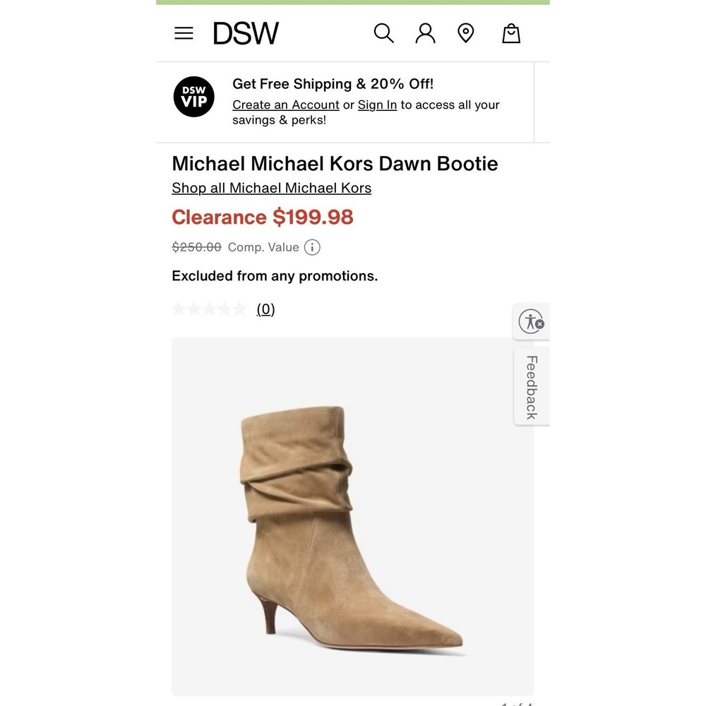 NEW IN BOX Michael Michael Kors "Dawn" Suede Ankle Boot In Husk Beige Size 7.5 - Picture 2 of 7